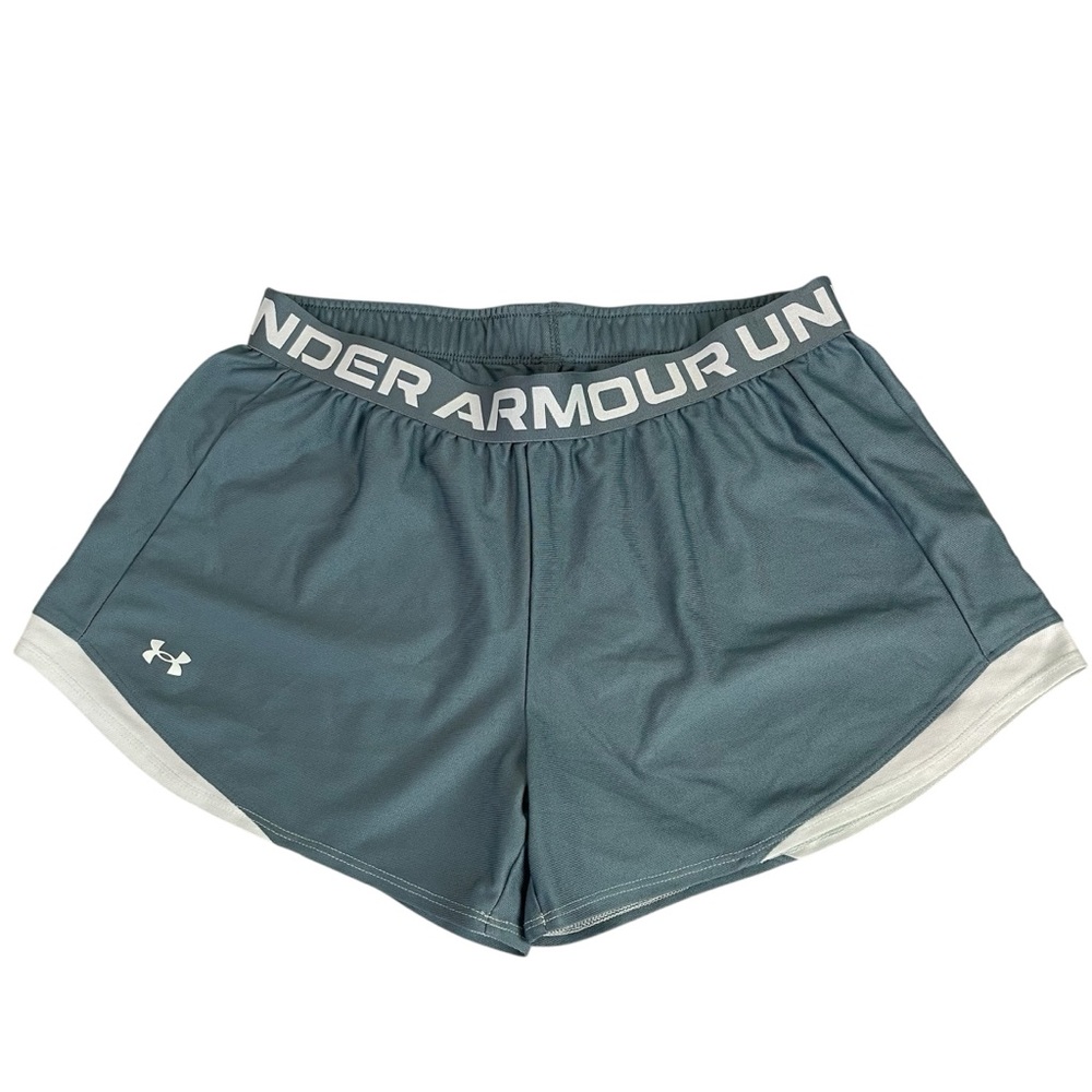 Under Armour Blue / Green Athletic Shorts Moisture-Wicking Performance
